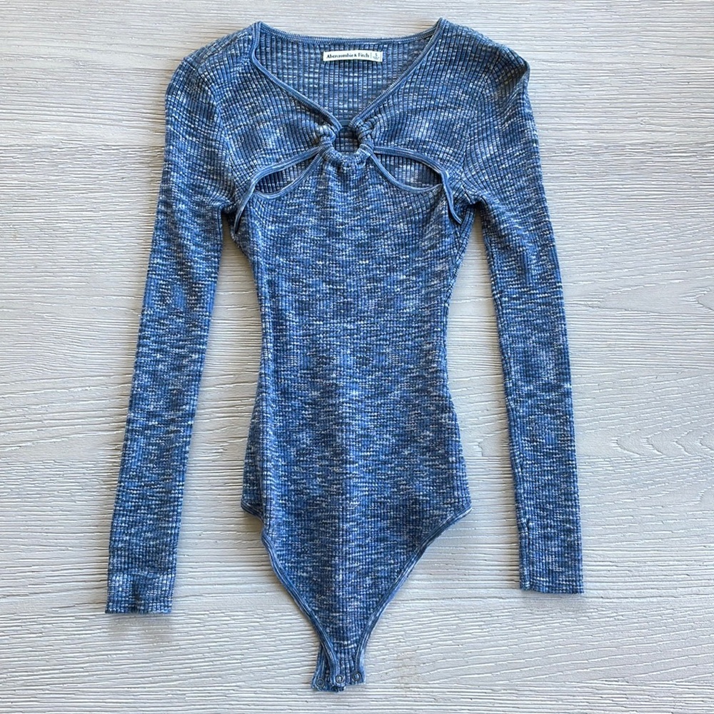 Abercrombie & Fitch Long Sleeve Knit Bodysuit with Cutouts